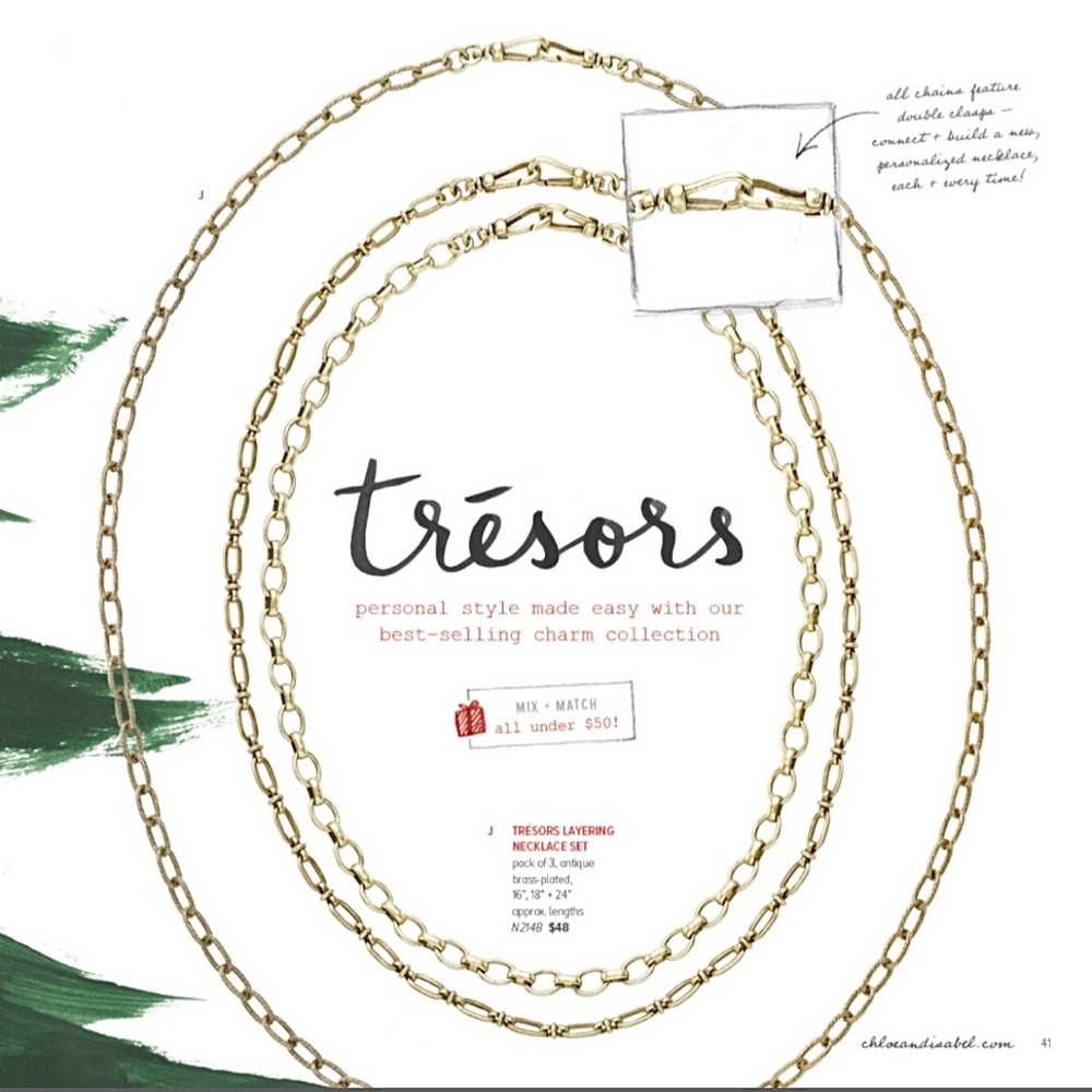 Chloe + Isabel Tresors Silver 3 Necklaces Set with 3 Charms